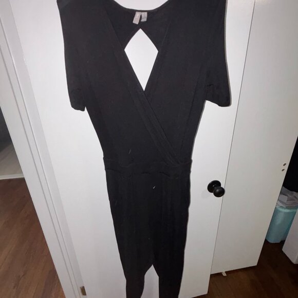 ASOS Tall Open Back Wrap Front Jersey Jumpsuit with Short Sleeves, Size 8 Tall - Picture 3 of 7